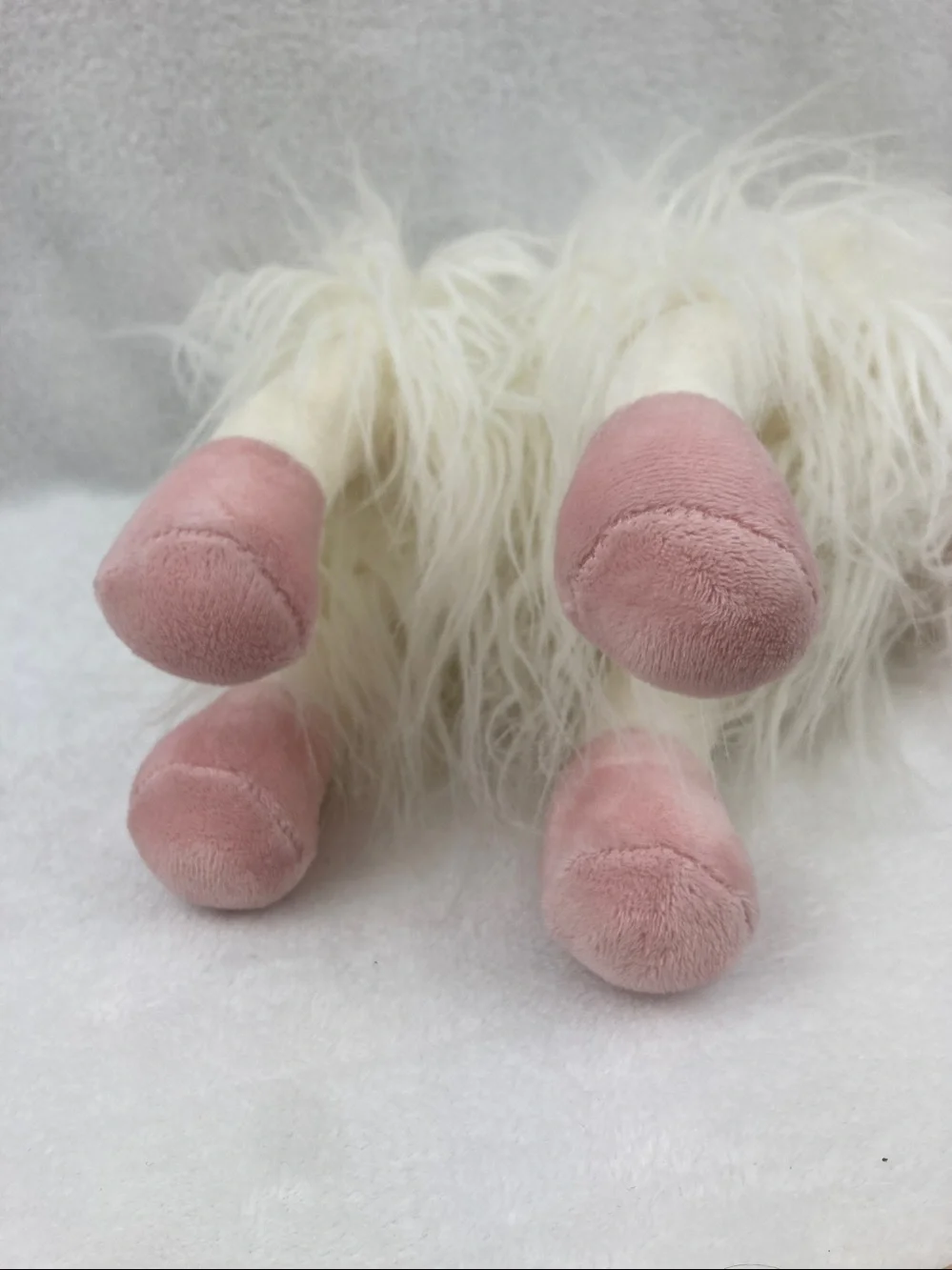 PIER 1 Llamacorn Stuffed Plush Animal Giselle Furry Llama & Unicorn White 16”